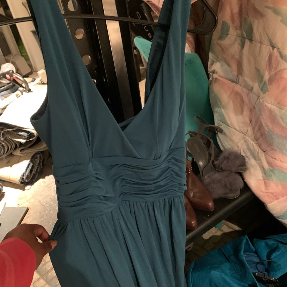 Teal gown dress